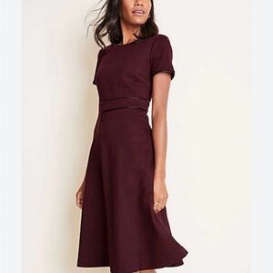 Ann Taylor Deep Red Midi Dress New w/tags